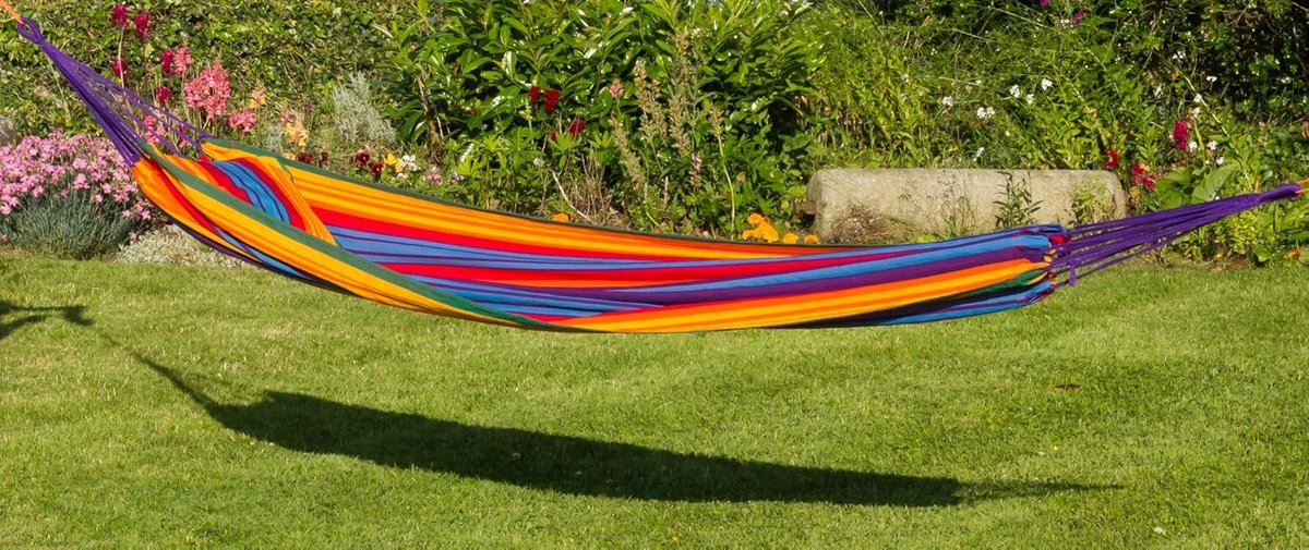 Luxe Katoenen Hangmat Strepen - Comfortabel & Duurzaam voor Binnen en Buiten