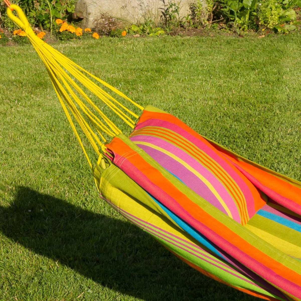 Comfortabele Grote Katoenen Hangmat met Strepen voor Binnen en Buiten