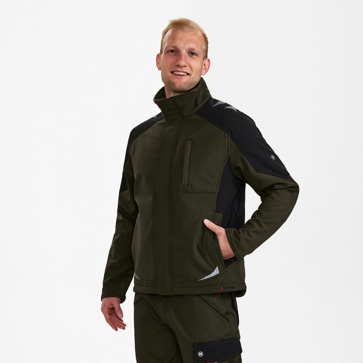 Engel Galaxy softshell jack 8810-229 - Forest Green / Black - S