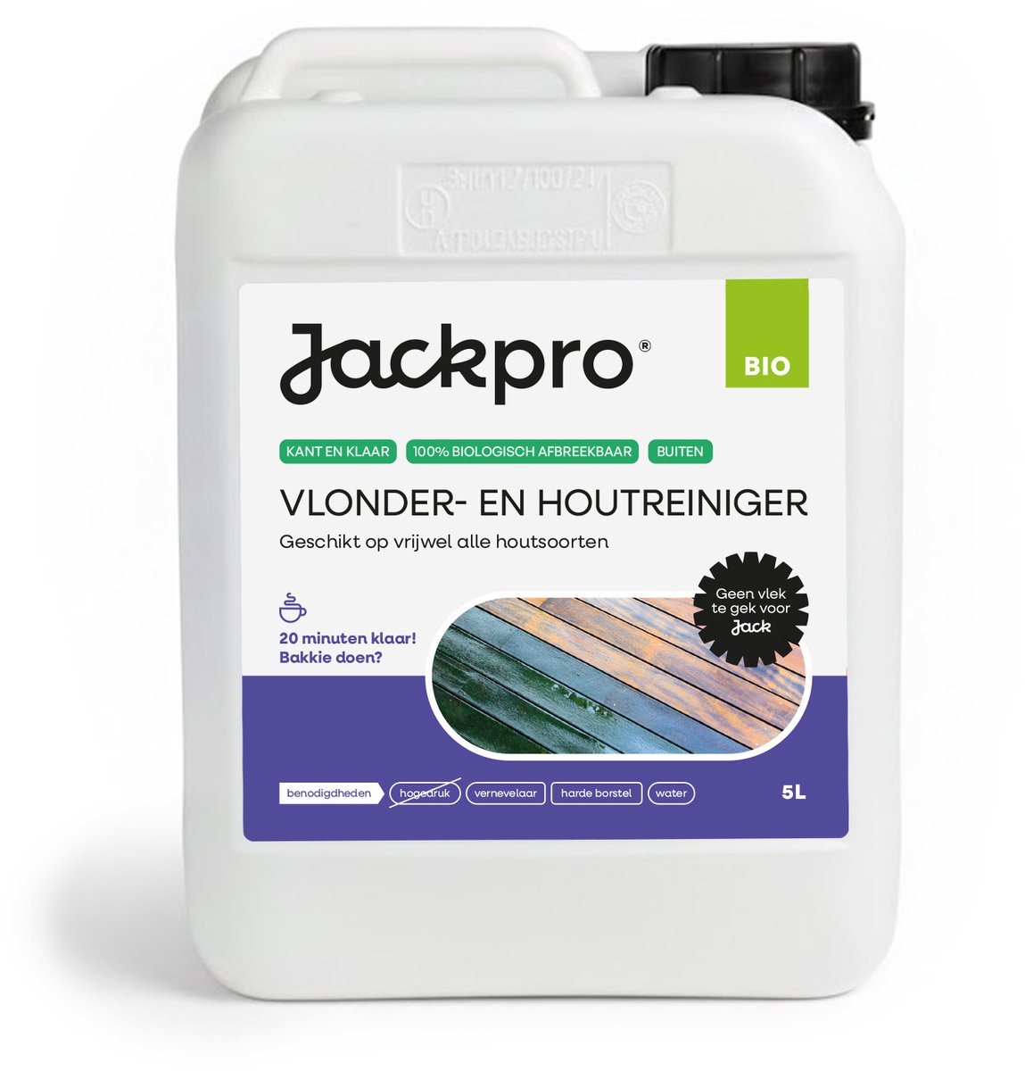 Jackpro Vlonder- en Houtreiniger BIO 5L - voor Vlonder, Terras en Buitenmeubilair
