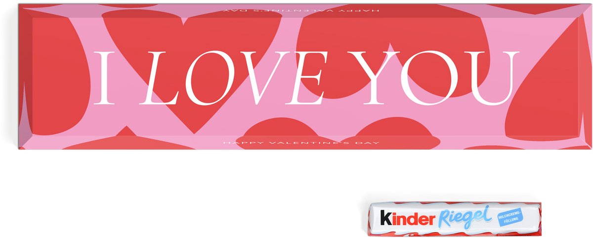 XXL Kinder Chocoladereep met tekst "I Love you" - 630 gram - Chocolade cadeau