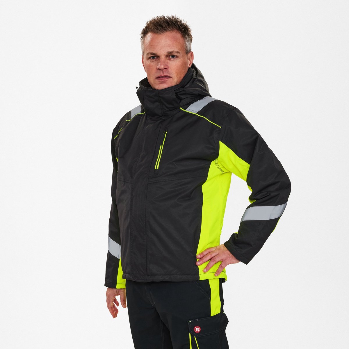 Engel Cargo winterjack 1871-354 - Black / Hi-vis Yellow - 5XL