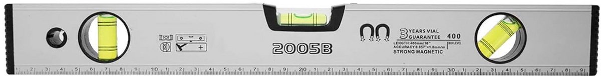 Waterpas 400mm met Waterpasbubbel - Hoge Precisie Magnetische Aluminium Liniaal
