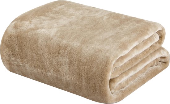 Negende naald Ik heb een contract gemaakt MerryLife - Warm & Zacht - fleece deken - 152x230cm - Beige | bol.com