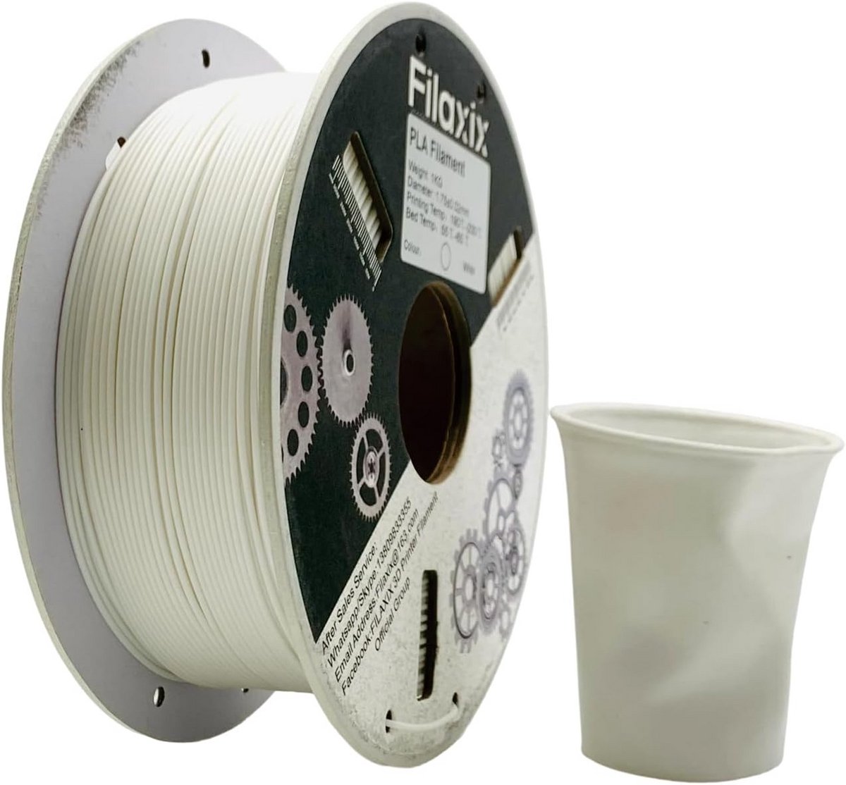 PLA Filament Wit 1.75mm - 1kg Spoel voor 3D Printers (FDM)