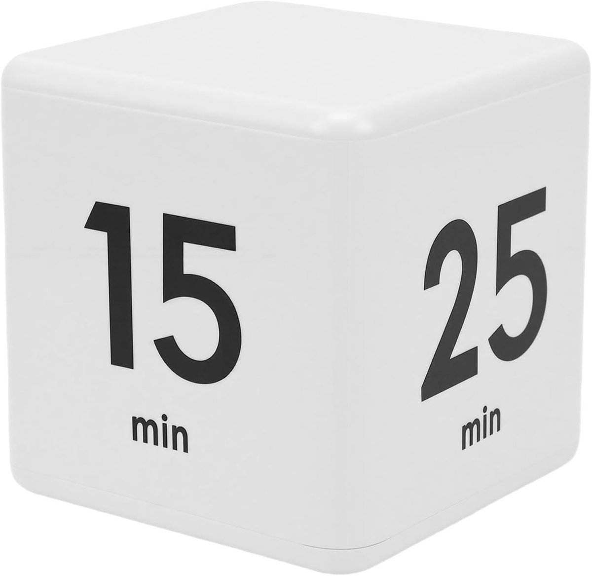 Timer Kubus - Tijdsblokken - Studie Hulp - Vier Voorkeursinstellingen - 8x8x8 Centimeter - Wit