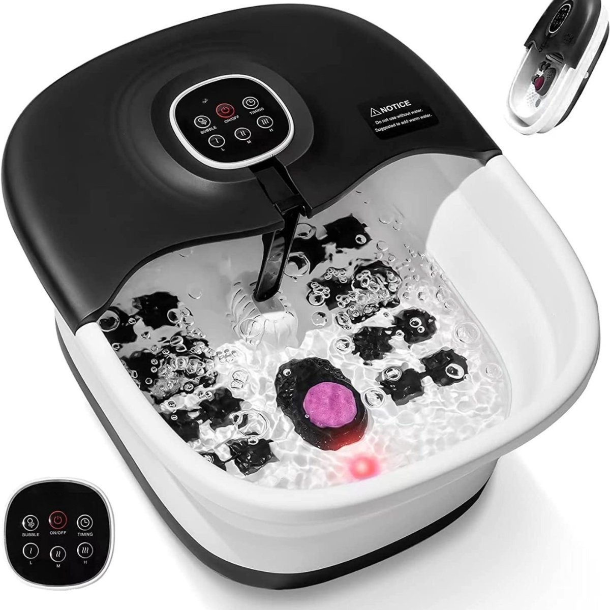 FlexVer® Voetenbad - Spa - Pedicure - Zwart en wit