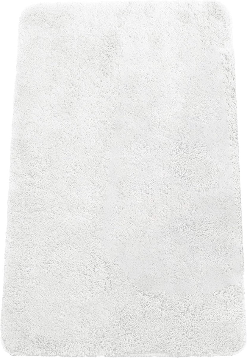 Badkamertapijt - Badmat Chenille - Zacht Comfort - Goed Absorberend - 70 x 120 cm - Wit
