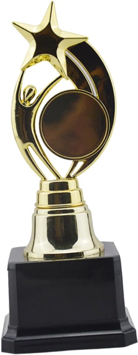 Prijs Beker - Wedstrijd Trofee - Studenten Competitie - Duurzaam Plastic Materiaal - 17cm Hoog - Goudkleurig