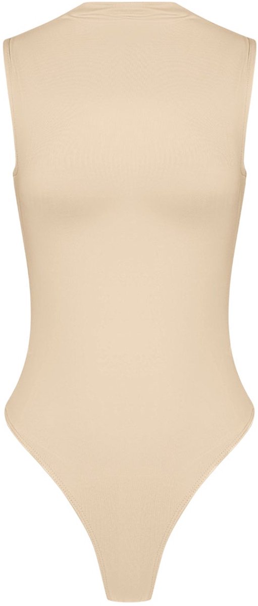 Elastische tricot body voor dames met hoge hals - minimalistisch en comfortabel