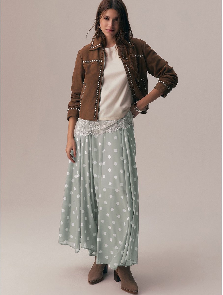 Next - Dames - Godet Midi Skirt - Groen