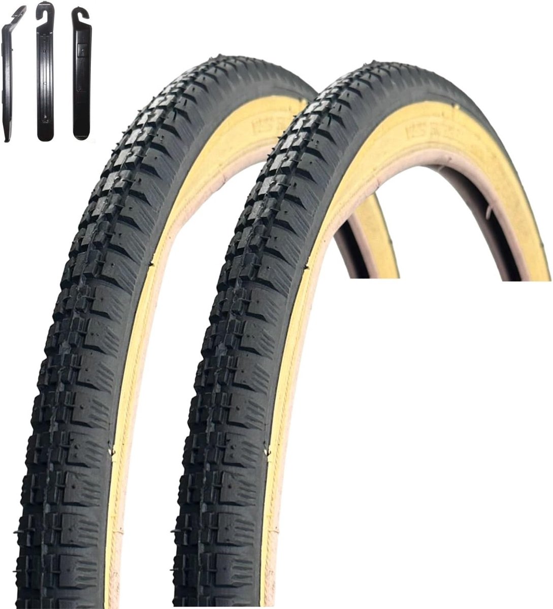 Fietsbanden Set - Banden Zwart - Veilige Rit - Inclusief Bandenlichters - 18 Inch - Gumwall