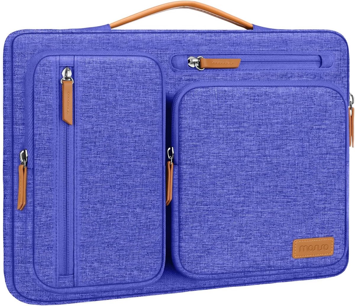Originap 360 bescherming voor laptoptas 13,3 inch, 13-13,3 inch, laptoptas, hoes compatibel met MacBook Air/Pro 13/Pro 14 HP Dell Acer ASUS, zijopeningsvak met 4 vakken met ritssluiting en handvat