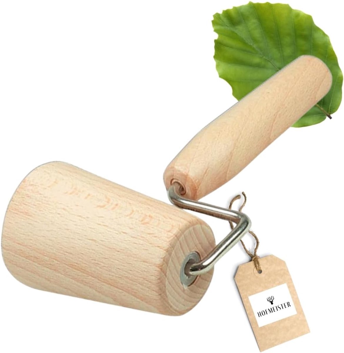 Deegroller Hoekroller - Bakplaatroller - Gelijkmatig Deeg - Conische Vorm - 17 cm - Houtkleur