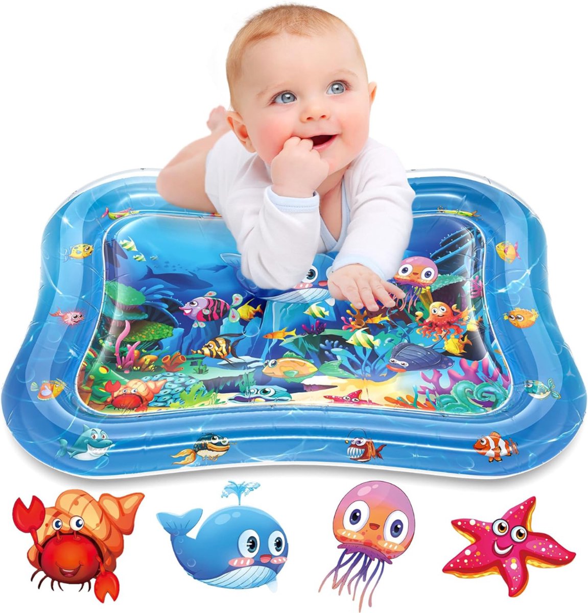 SVN® Waterspeelmat baby - Waterspeelgoed baby - Water speelmat baby - Blauw - 66cm x 51cm x 9cm