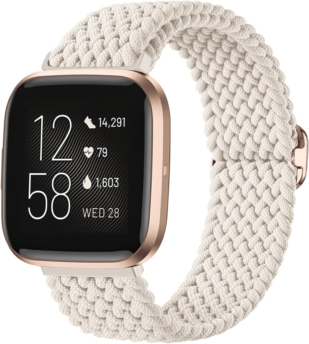 Reservearmband Smartwatch - Horlogeband Nylon - Dagelijks Gebruik - Verstelbare Pasvorm - Zwart