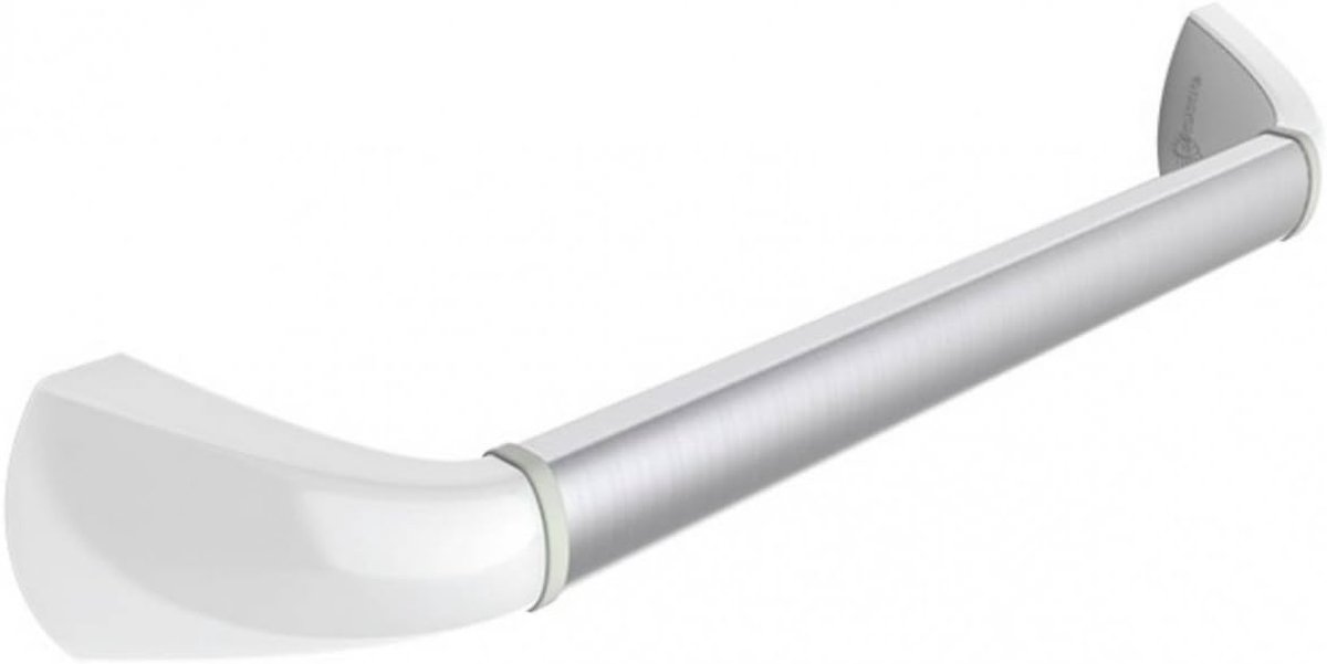 Steunbeugel Aluminium - Veiligheidshandvat Badkamer - Ondersteuning Thuis - Duurzaam Materiaal - 40cm Lengte - Zilver en Mat Wit