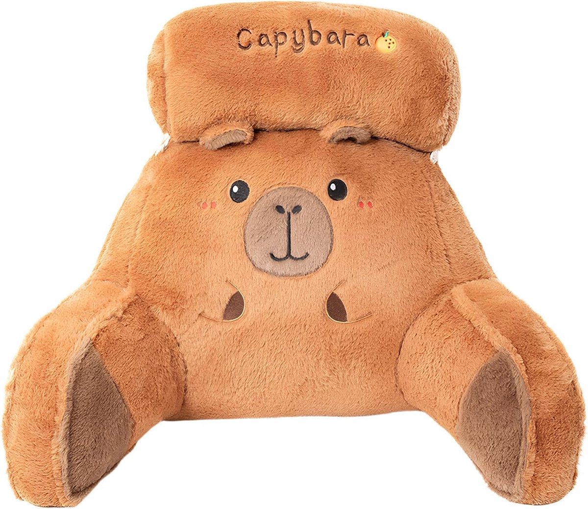 Leeskussen met armleuningen - Rugkussen bed - Ontspannen tv kijken - Uniek capibara design