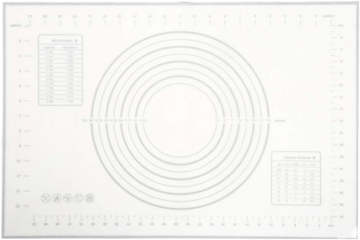 Gebakmat Siliconen - Deegmat Rollen - Thuis Bakken - Antislip Oppervlak - 60 X 40 Cm - Zwart