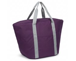 Lomera Koeltas - Koeltasje - Koel Tas - Geïsoleerde Tas - Thermotas - Koel Boodschappentas - Koeltas Boodschappen - Koeltas Picknick - Picknick Koeltas - Koeltas met Rits - Paarse Koeltas