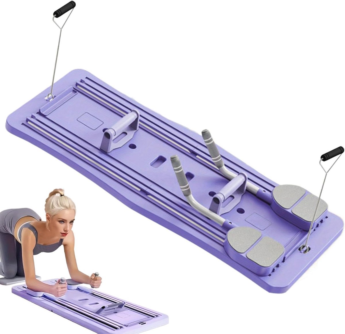 Pilates Bord - Buiktrainer Lichaamsoefeningen - Thuis Sporten - Opvouwbaar Ontwerp - 97x41cm - Paars