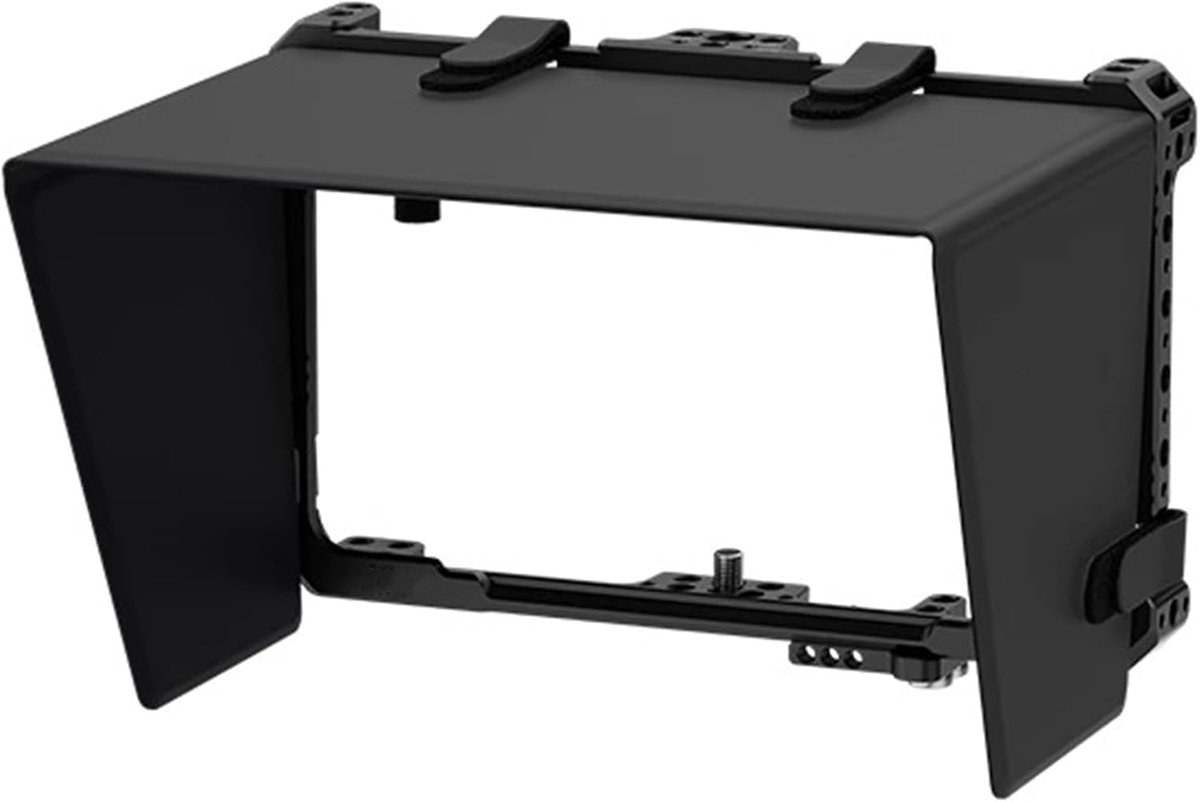 Monitor Kooi Kit - Scherm Beugel - Camera Stabilisatie - Met Zonnekap - 191x148x130mm - Zwart