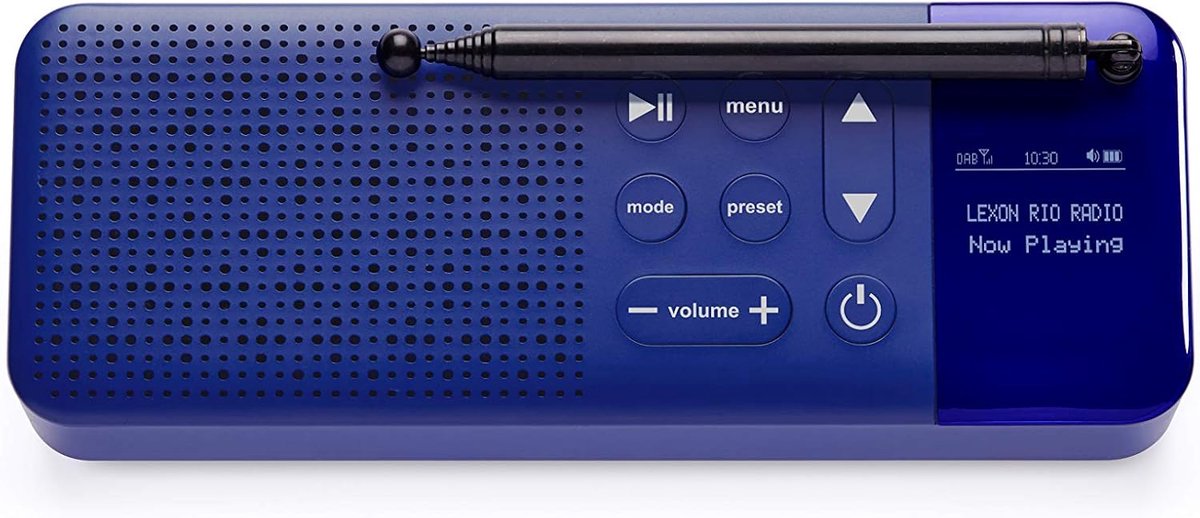 Draagbare Radio - Bluetooth Speaker - Muziek Luisteren - DAB+ Ontvangst - 19 x 7 x 3.5 cm - Donkerblauw