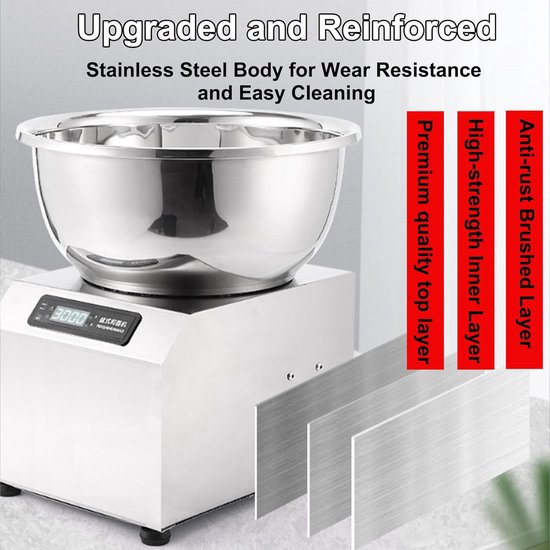 Deegmixer - Kneedmachine - Brood Maken - Roestvrij Staal - 5kg 8kg — afbeelding 5