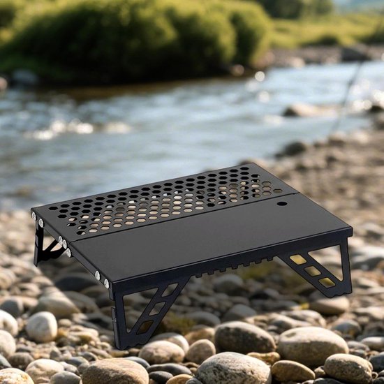 Camping Grill - Opvouwbare Grill - Buiten Koken - Lichtgewicht Aluminium - 26 x 20 x 7 cm - Zwart van Camping — afbeelding 4