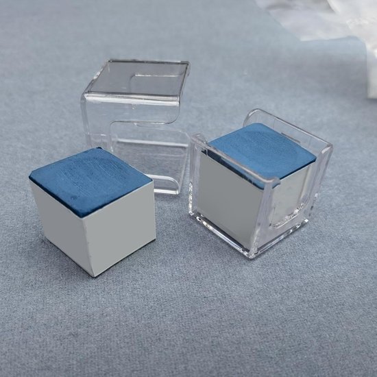 Krijthouder - Keu Krijtdoos - Biljart Accessoire - Draagbaar Acryl - 3 x 3 x 3 cm - Transparant — afbeelding 3