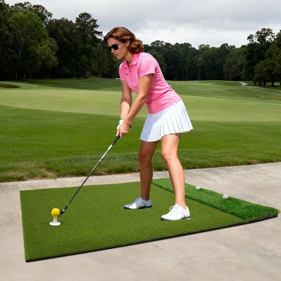 Jently golfmat - golf accessoires - met 6 Tee Posities - anti slip - trainingsmat - binnen en buiten gebruik van Merkloos — afbeelding 3
