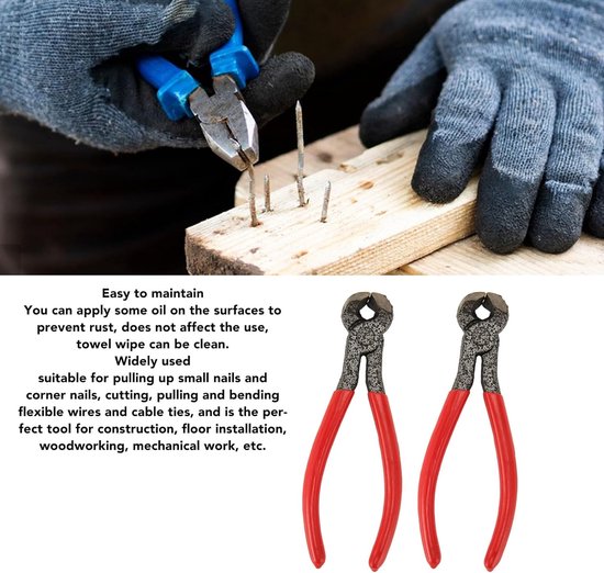 Kniptang Set - Tang Gereedschap - Draaien Snijden Trimmen - Roestvrij Koolstofstaal - 6.3 Inch — afbeelding 3