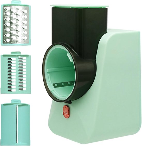 Elektrische Kaasrasp - Keukenmachine Rasp - Snel Groenten Snijden - Vijf Snijbladen - 25 x 14 x 12 cm - Groen — afbeelding 5