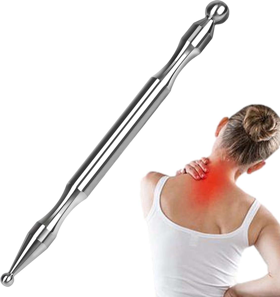 Massage Stift - Drukpunt Tool - Acupressuur Lichaam - Dubbel Hoofd Ontwerp - 15 cm Lengte