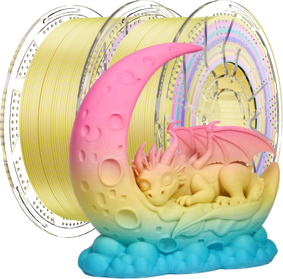 PLA Filament Set - 3D Print Materiaal - Decoratieve Prints - Matte Regenboog Finish - 2x 1kg 1.75mm - Meerkleurig