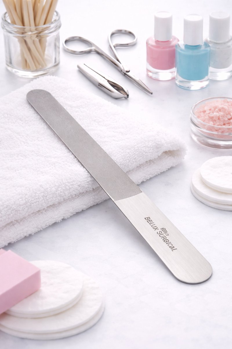 Belux Surgical Instruments / Nagelvijl 20 cm – Dubbelzijdig – RVS – Professionele Nagelverzorging – Herbruikbaar – Niet Steriel