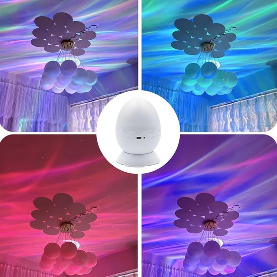 Nachtlamp Projector - Sterrenlamp Kinderkamer - Ontspannende Sfeer - Dinosaurus Ei Vorm - 10x13x10 cm — afbeelding 3