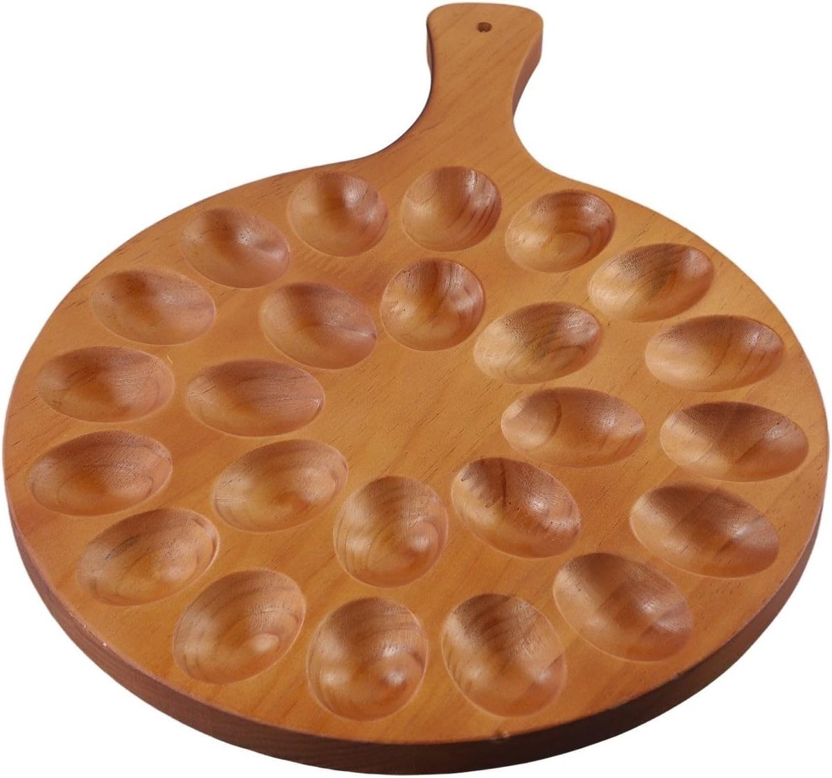 Houten Eierplateau - Serveerschaal - Feestelijke Presentatie - 24 Holtes - 40 x 30 cm - Bruin