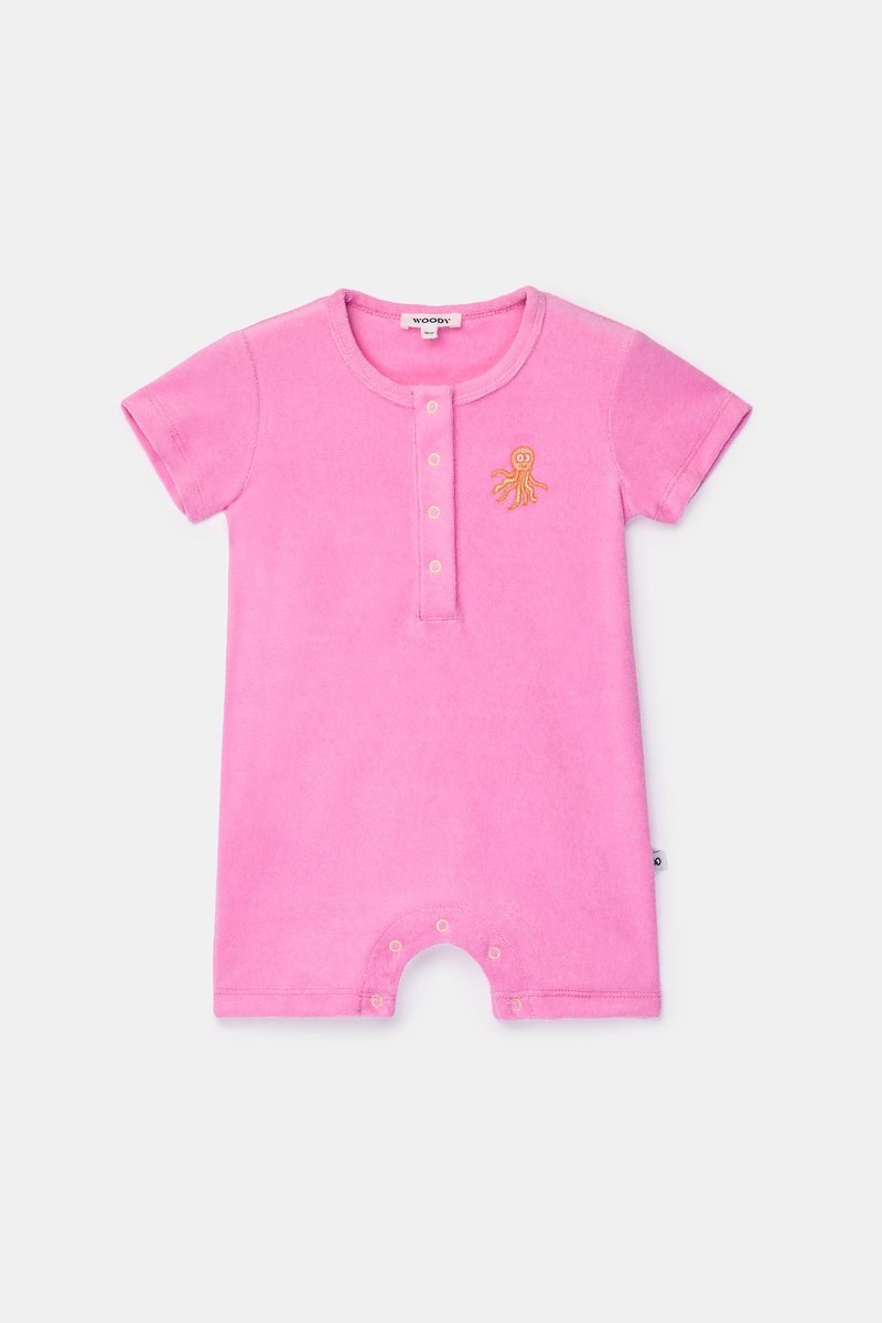 Woody kruippakje baby meisjes - felroze - 261-10-BBB-T/429 - maat 74