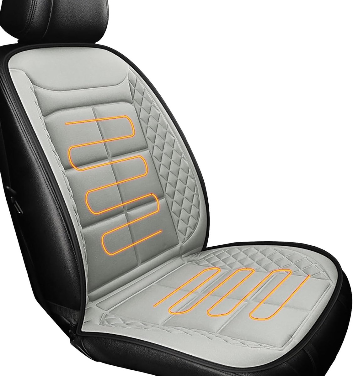 Verwarmd autostoelkussen - Comfortabele stoelhoes - Koude ritten - Volledige rugondersteuning - 1 kg