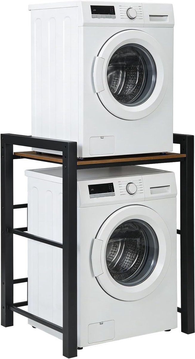 Wasmachinerek - Opbergrek - Ruimtebesparend - Hoog Draagvermogen - 67 x 75 x 105 cm - Zwart