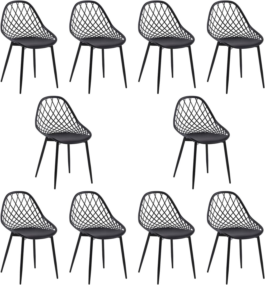 Eetkamerstoelen Set - Kuipstoelen Woonkamer - Comfortabel Zitten - Met Rugleuning - 47x52x