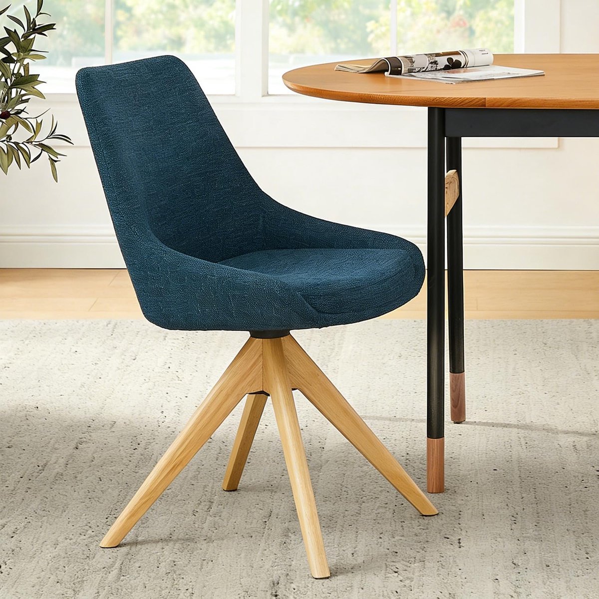 Eetkamerstoel - Comfortabele stoel - Thuis en kantoor - 360 graden draaibaar - 56x48x835 c