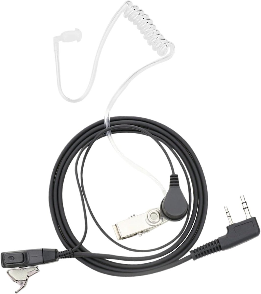 Oortje met microfoon - Akoestische buis - Communicatie apparatuur - Transparant ontwerp - 1.2m draad
