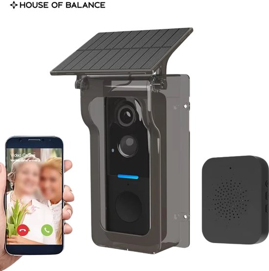HOB Smart Black Video Deurbel met Camera - Zonne-energie - Naam:Shenzhen Feichuang Spacetime Electronics Co., - €109,95