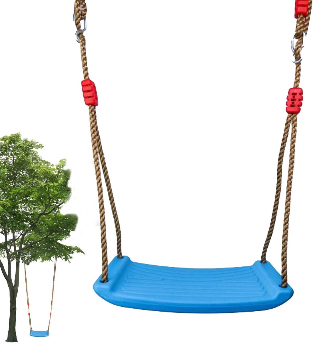 Kinderschommel - Speelzitje - Buiten spelen - Verstelbaar touw - 358 x 16 cm - Meerkleurig