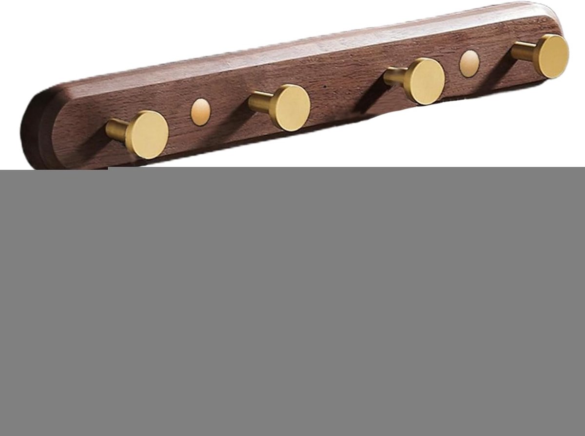 Wandkapstok Hout - Kledinghaken Muur - Hal Organizer - Montage Zonder Boren - 29cm Lengte