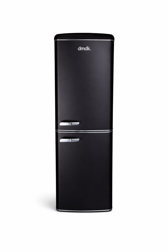 dmdk Retro koelvriescombinatie mat zwart 244L No Frost energieklasse D 181 cm vrijstaand geluidsarm