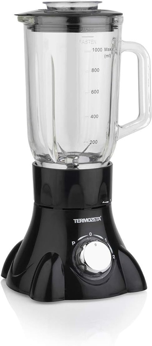Keukenmachine - Mixer - Smoothies Maken - Glazen Kan - 1 Liter Capaciteit - Zwart — afbeelding 4