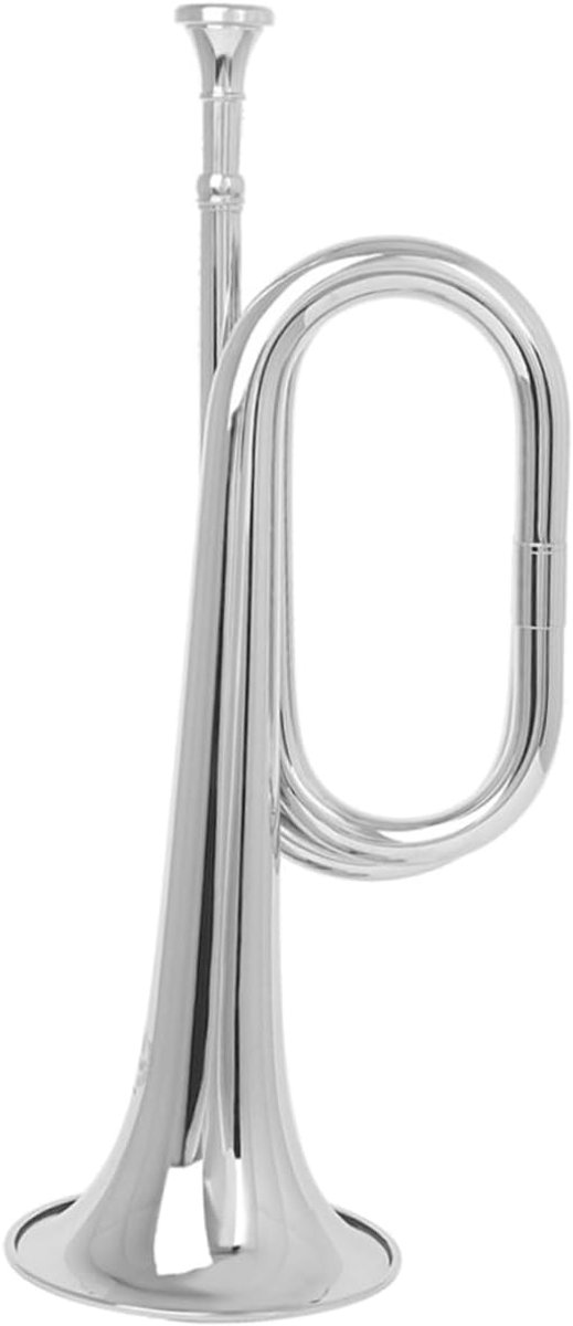 Koperen Hoorn - Beginners Bugel - Muziek Leren - Lichtgewicht Ontwerp - 34cm Lengte - Zilver